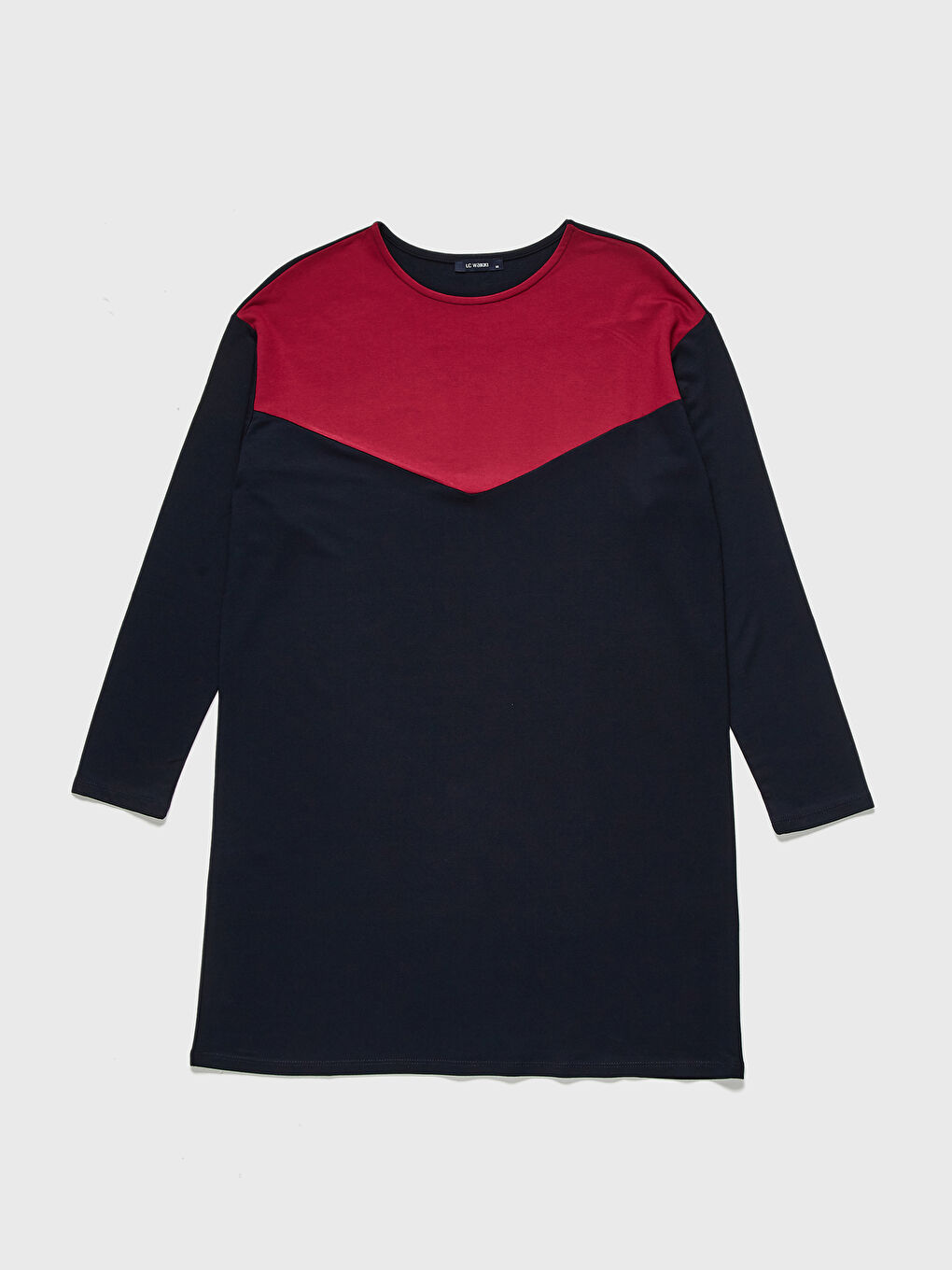 Lacivert Bisiklet Yaka Uzun Kollu Kadın Tunik-1