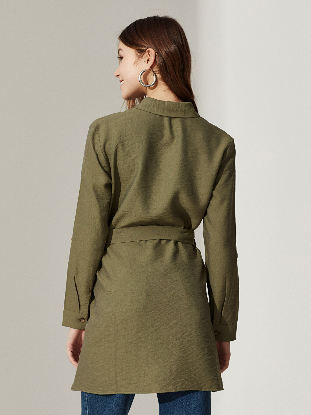 Long Sleeve Poplin Women's Tunic-3