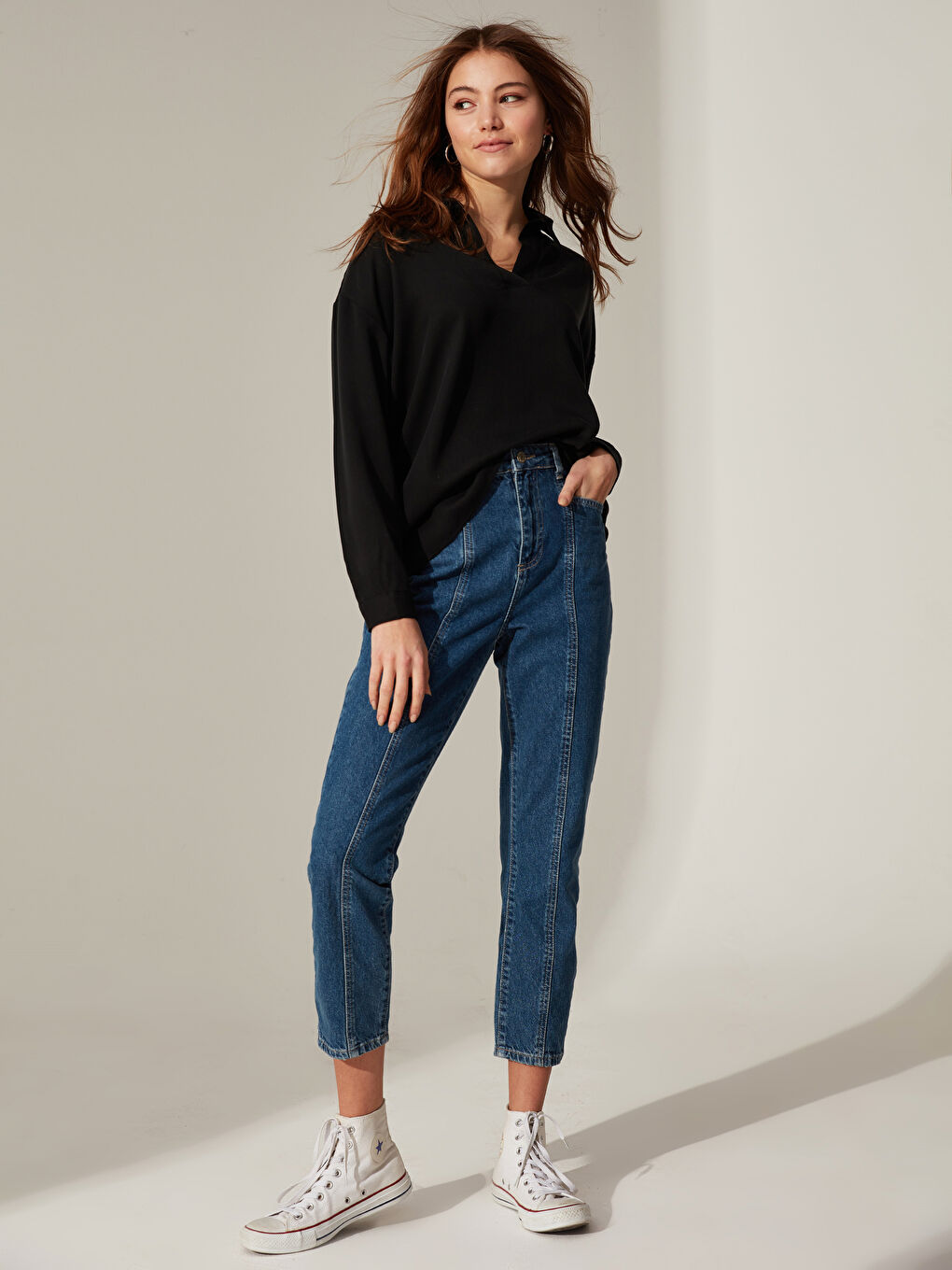 Textured fabric from the Women's Long Sleeve Tops Salas-2