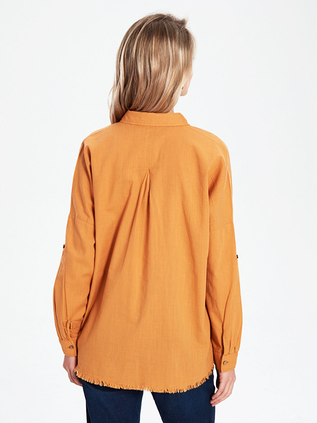 Sarı Uzun Kollu Kadın Gömlek-4