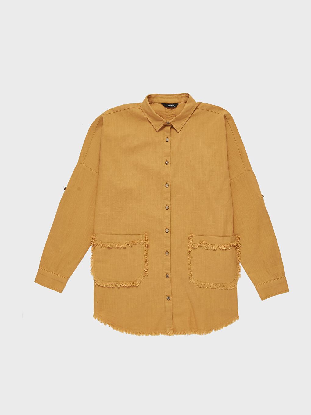 Sarı Uzun Kollu Kadın Gömlek-1