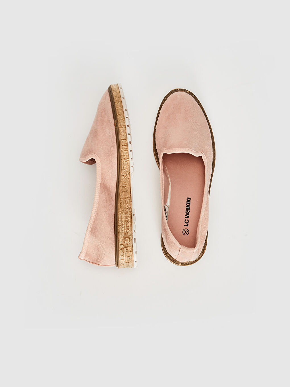 Pembe Kadın Süet Klasik Ayakkabı-1