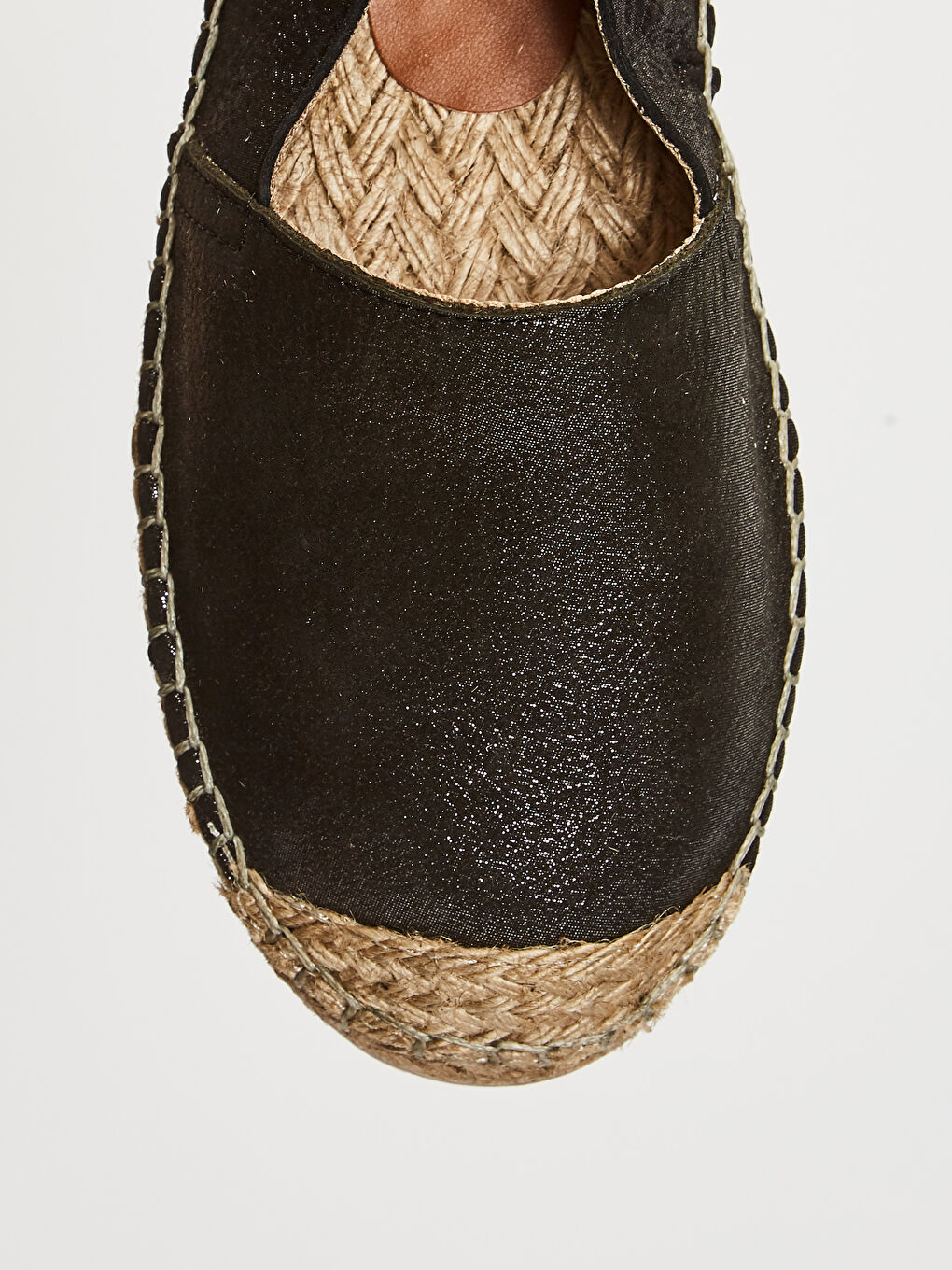 Siyah Kadın Hakiki Deri Espadril Ayakkabı-4