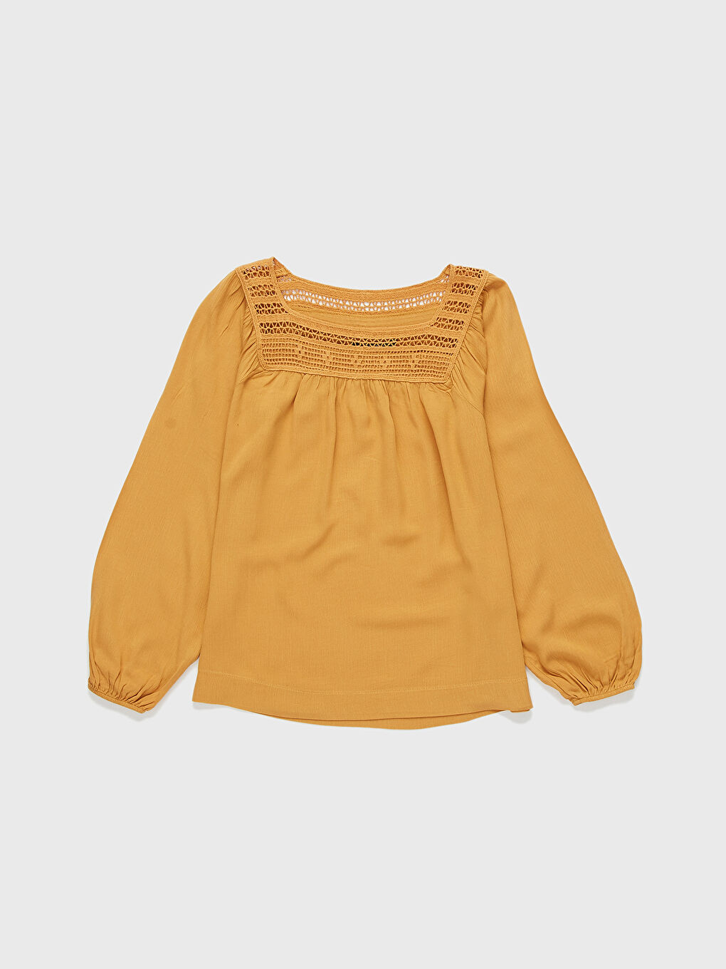 Sarı Uzun Kollu Kadın Bluz-1