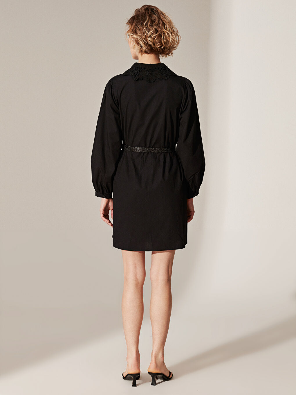 Әйелдерге арналған ұзын жеңді поплин жейде-көйлек-3