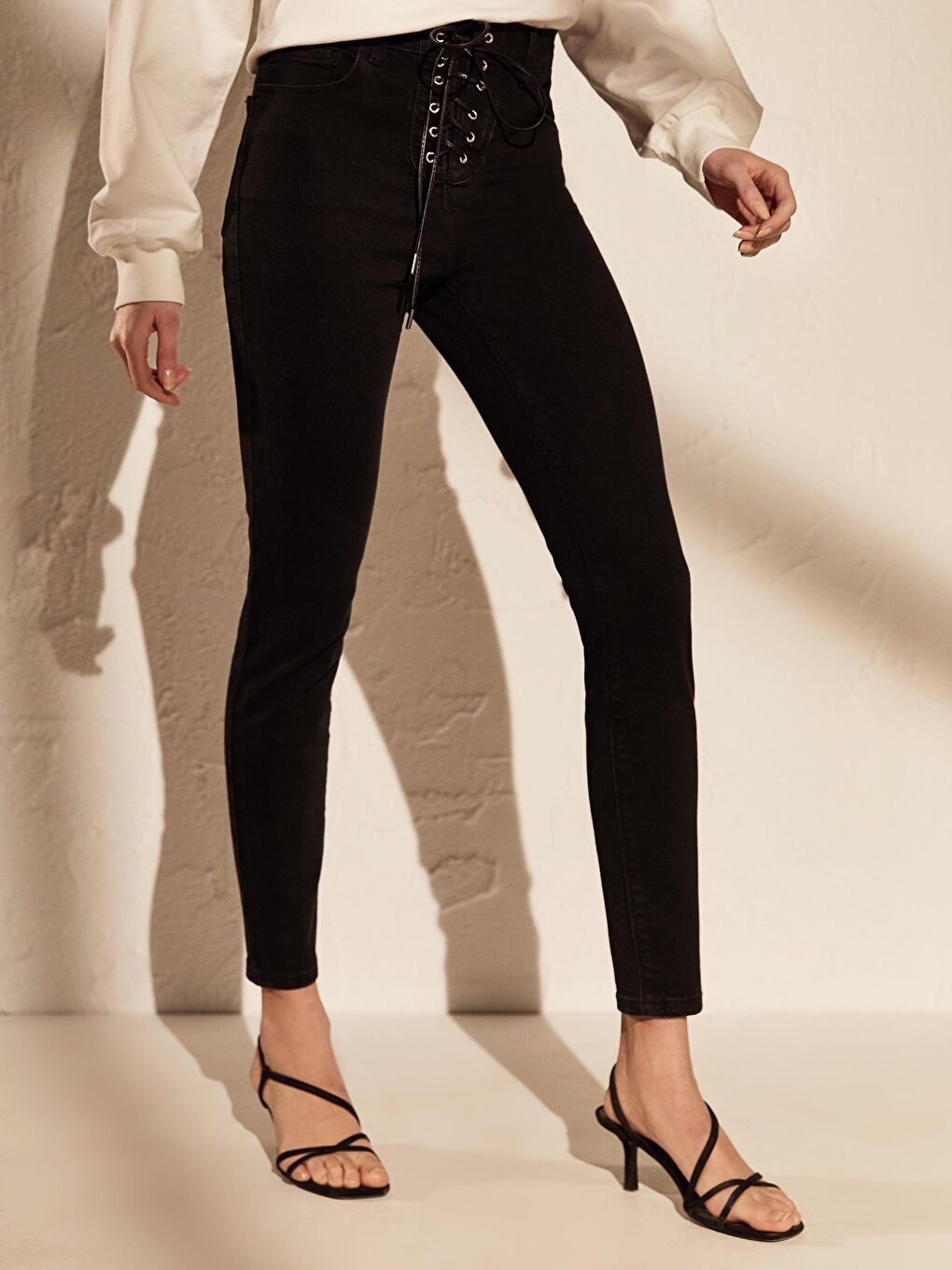 Siyah Jüpiter Süper Skinny Fit Kadın Jean Pantolon-2