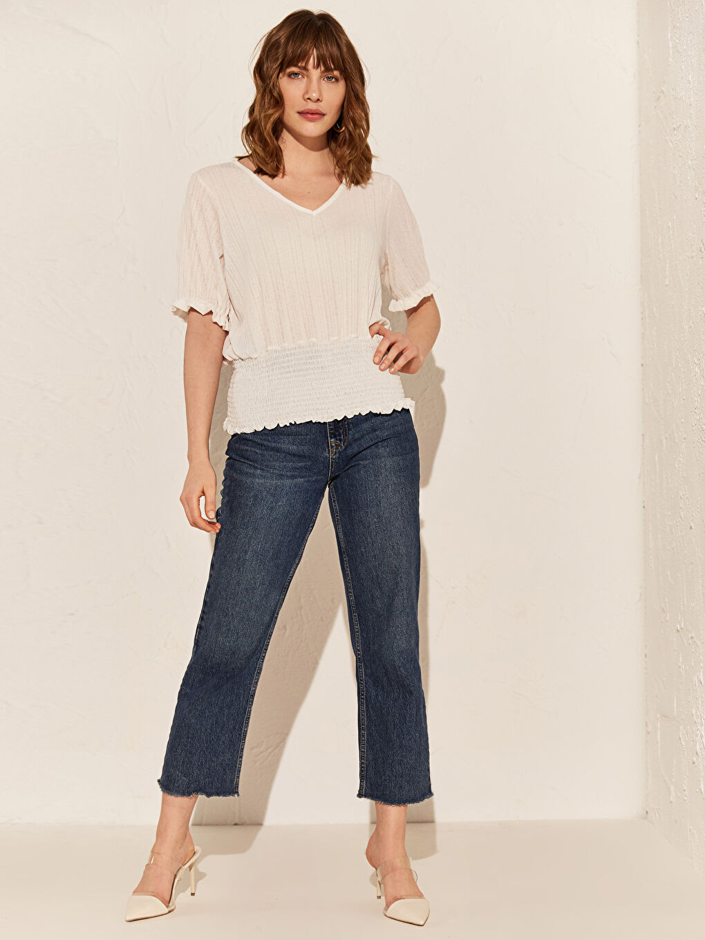 V-Neck Short Sleeve Women's T-Shirt-2