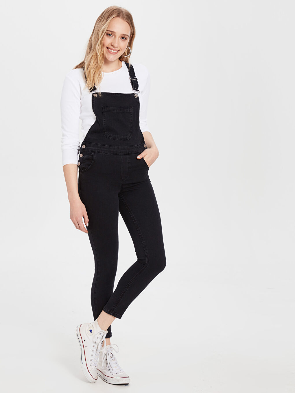 Siyah Salopet Skinny Jean Tulum-2