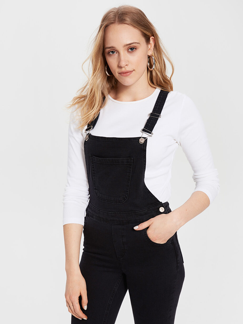 Siyah Salopet Skinny Jean Tulum-4