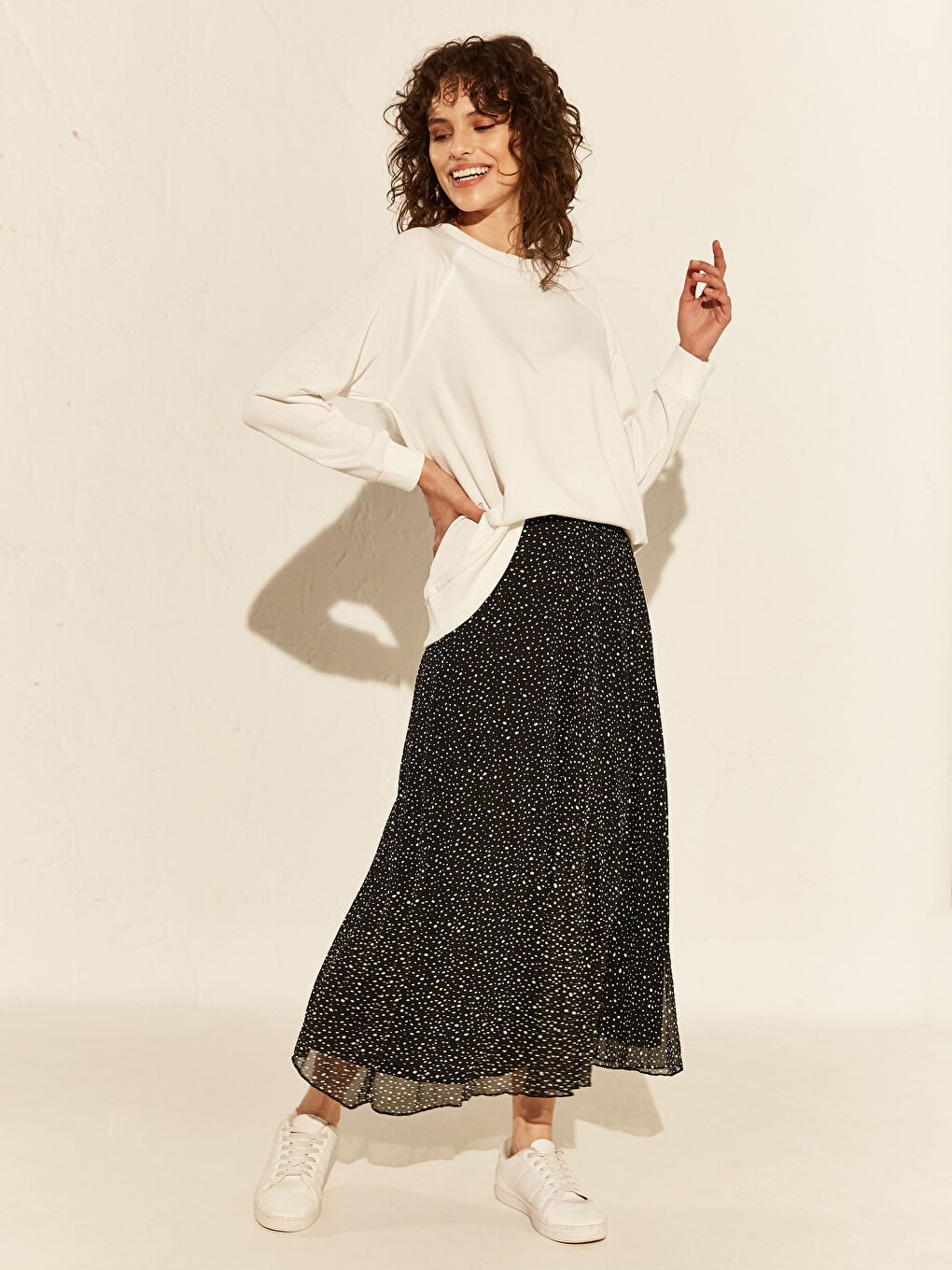 LC Waikiki Pleated Chiffon Maxi Skirt -0SA019Z8-LQJ