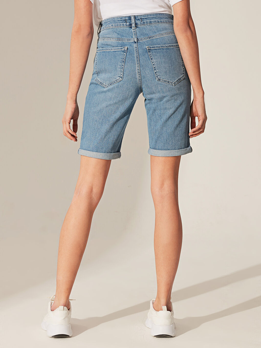 İndigo Kadın Jean Şort-6