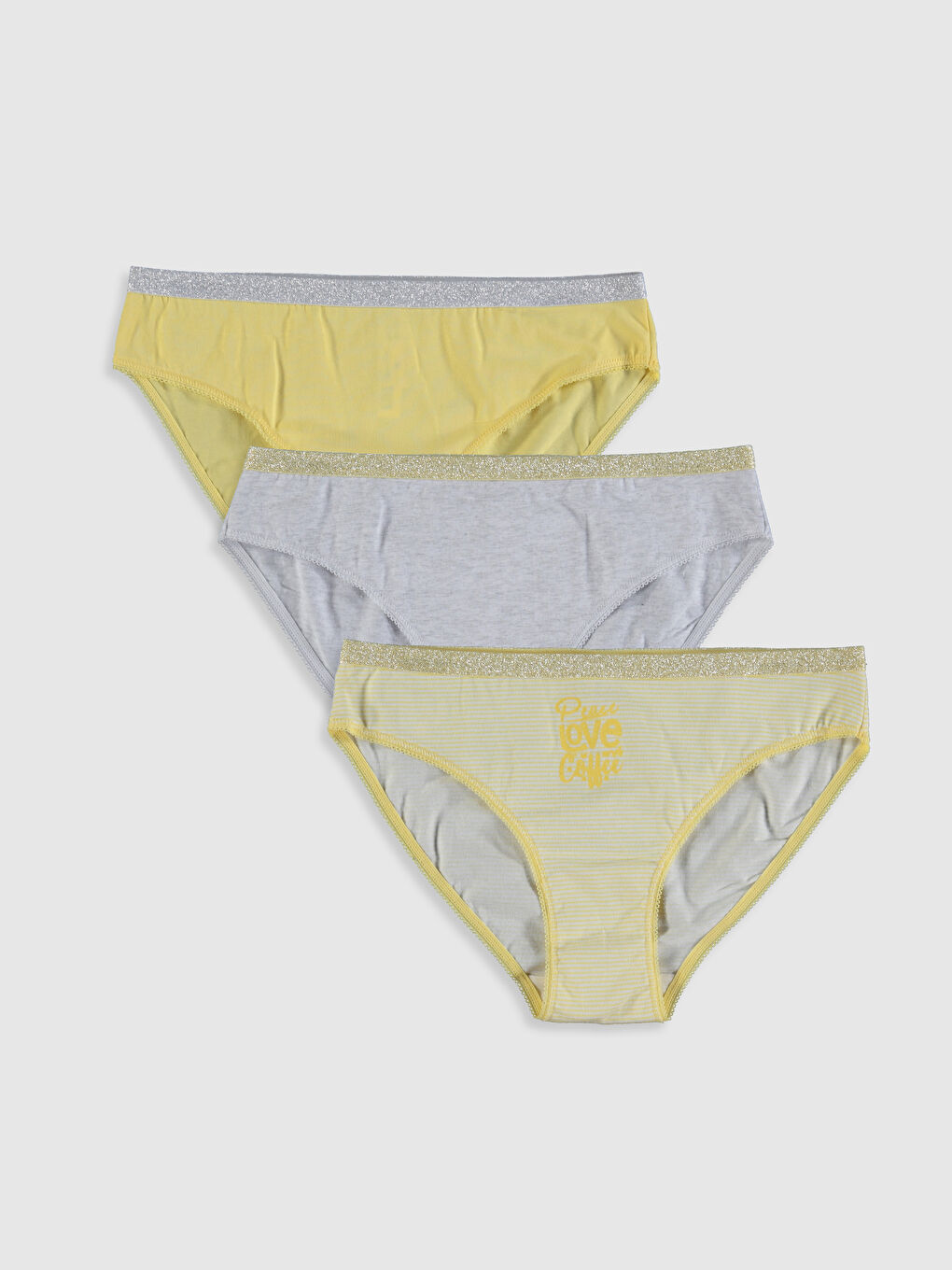 Sarı Standart Fit Hipster Külot 3'lü