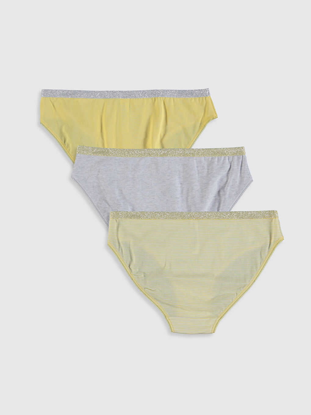 Sarı Standart Fit Hipster Külot 3'lü-1