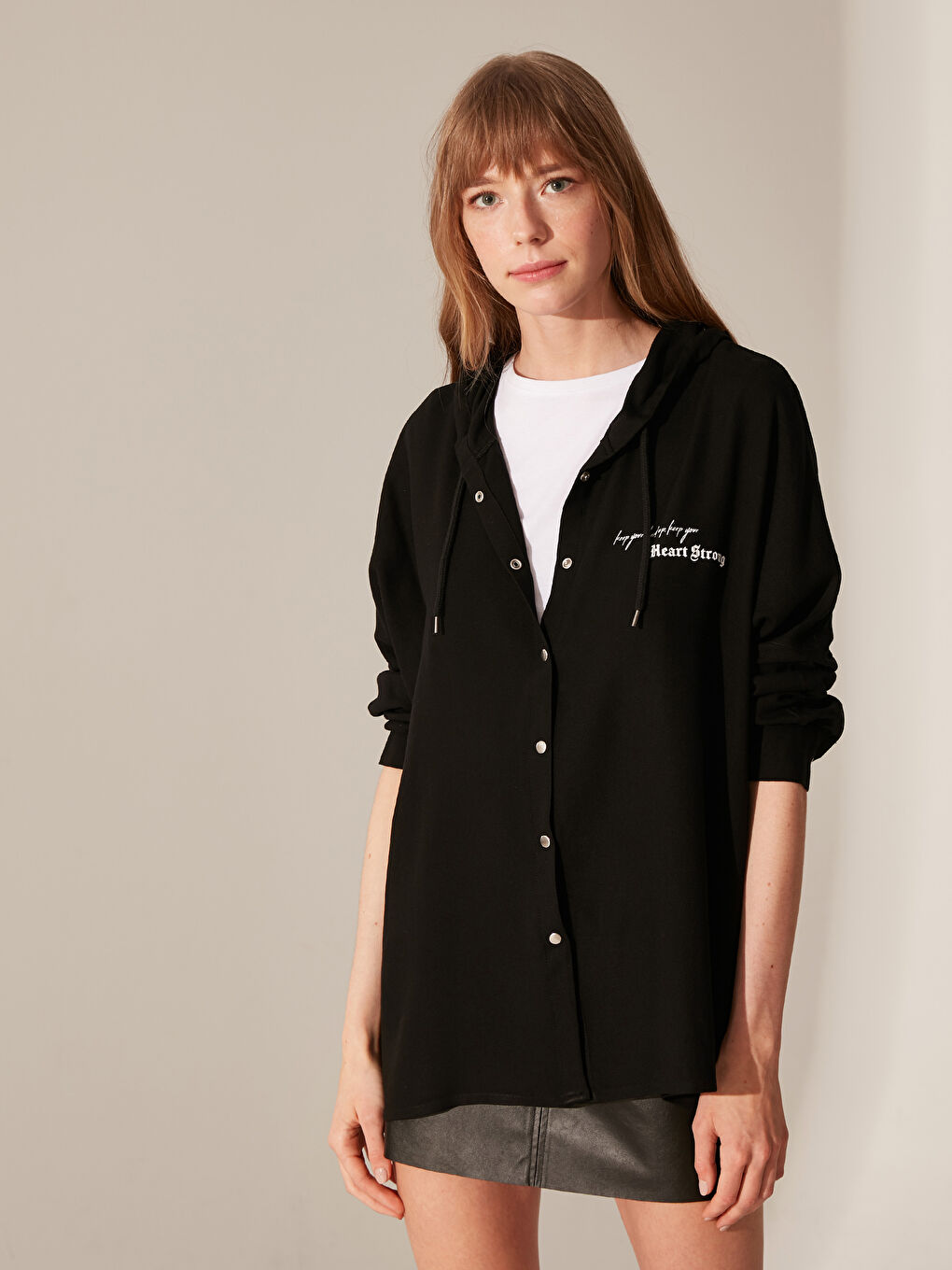 Chemise Gabardine à Manches Longues Coupe Confortable pour Femmes-1