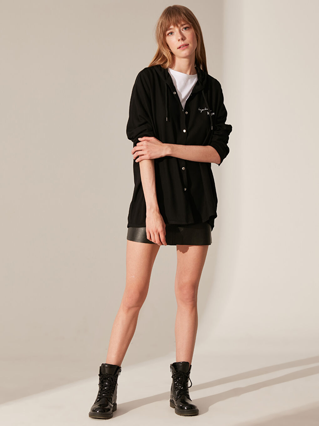 Chemise Gabardine à Manches Longues Coupe Confortable pour Femmes-2