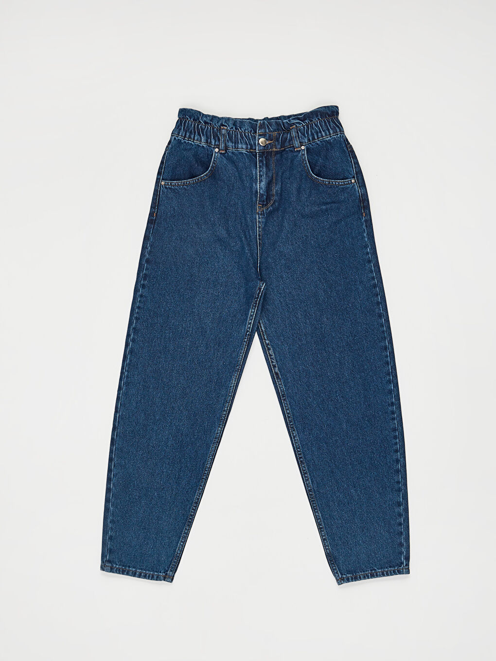 İndigo Normal Bel Rahat Kalıp Kadın Jean-1