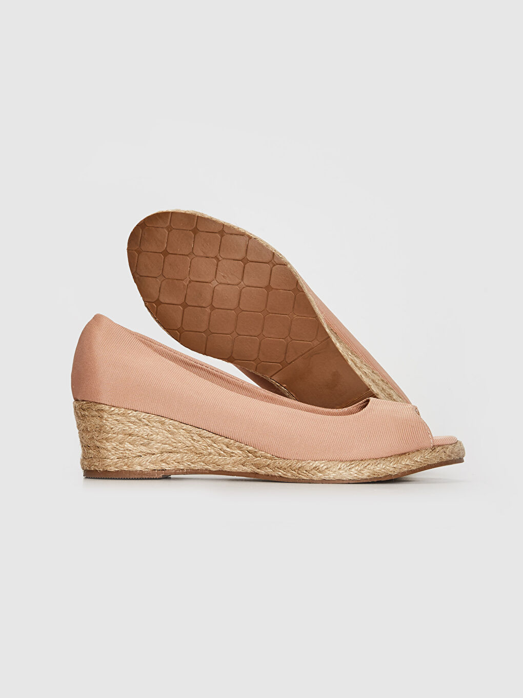 Pembe Kadın Hasır Dolgu Topuk Sandalet-2