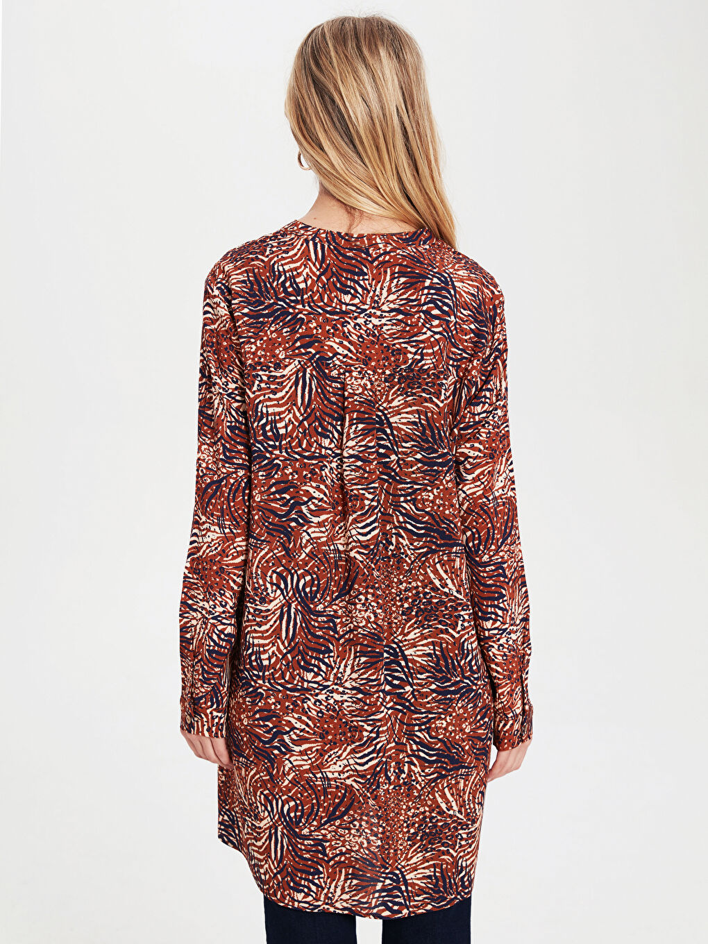 Grandad Collar Long Sleeve Women's Tunic-2