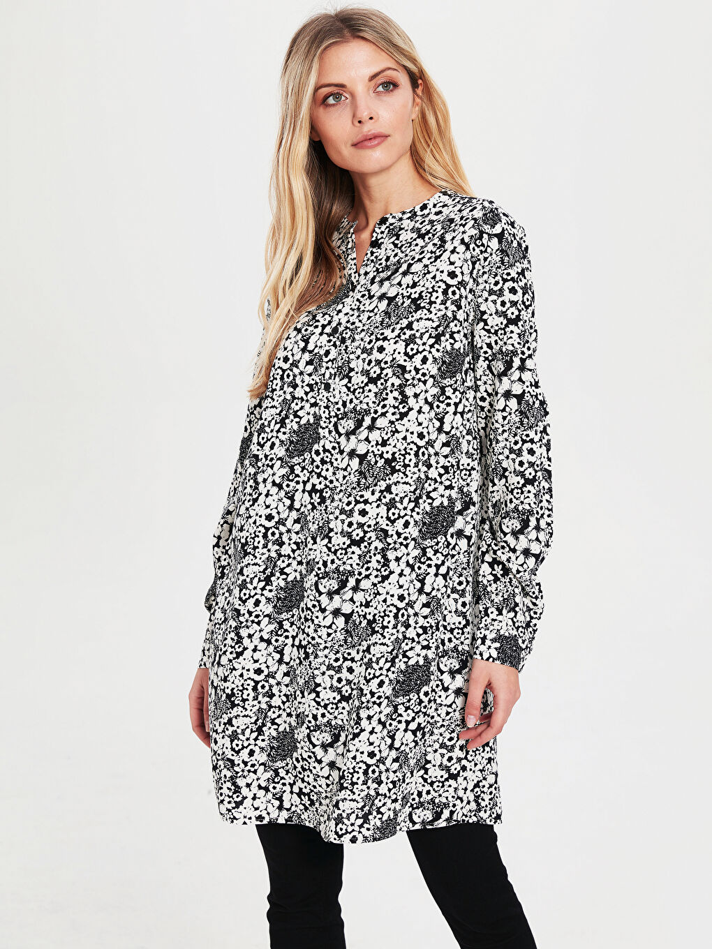 Grandad Collar Long Sleeve Women's Tunic