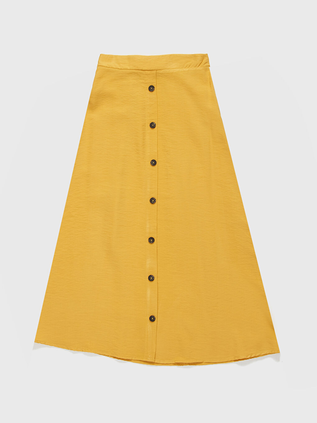 Sarı Rahat Kalıp Gabardin Kadın Etek-1