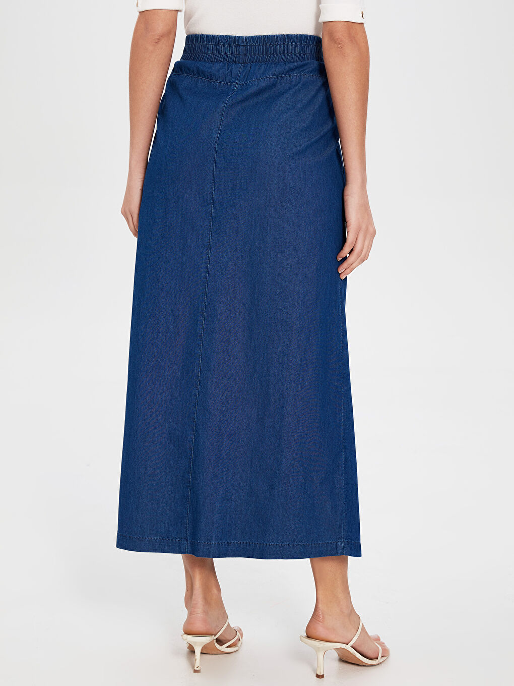 Siyah Beli Lastikli Jean Etek-2