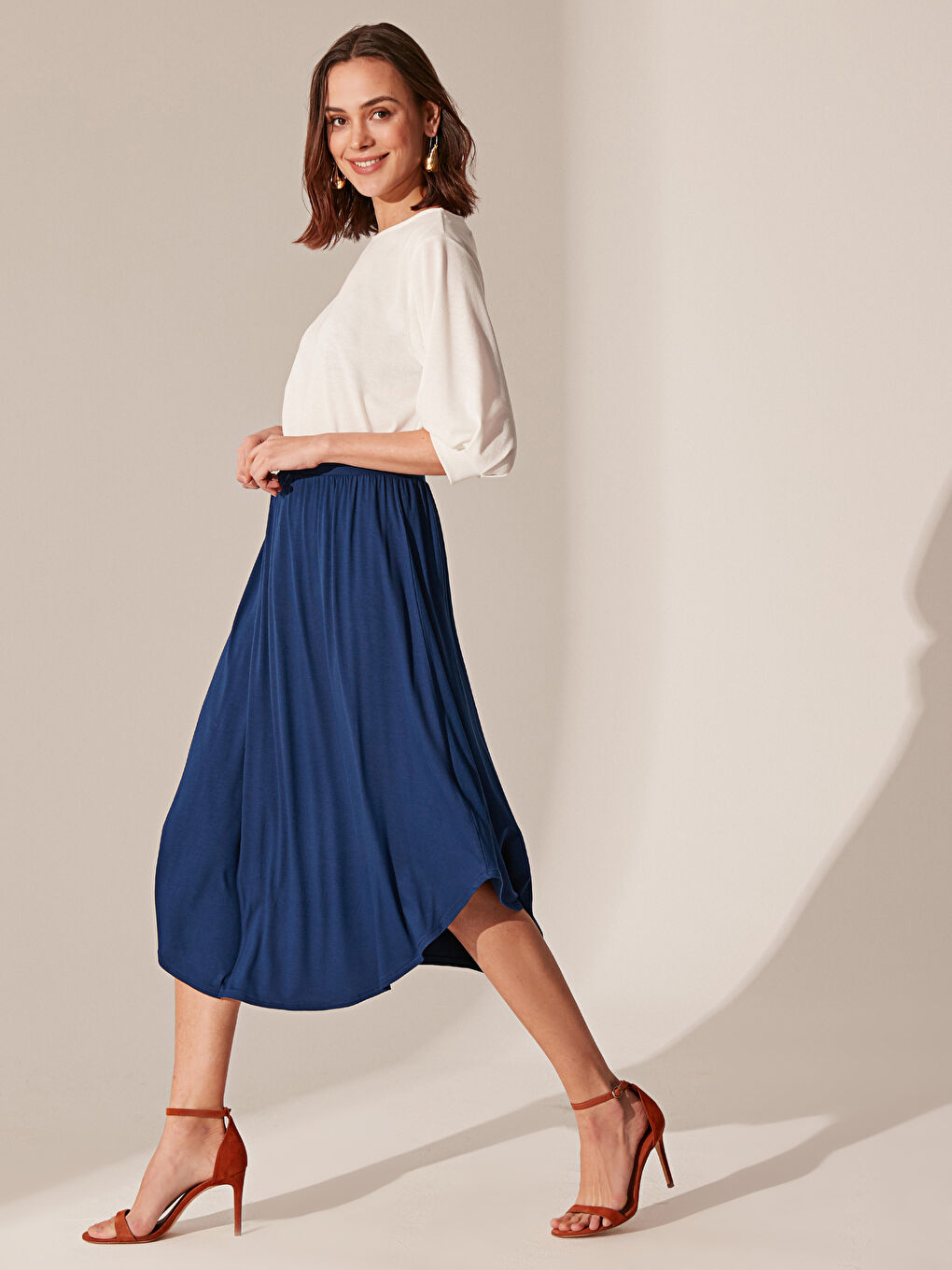 تنورة قطنية بقصة عادية للسيدات-2