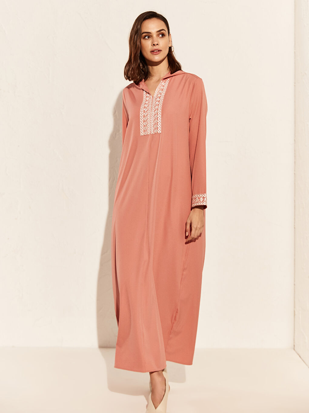 Robe en Crêpe à Manches Longues Coupe Ample pour Femmes