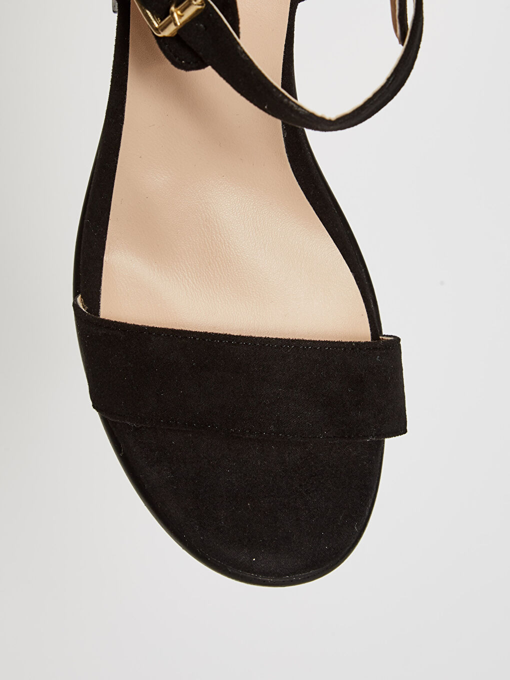 Siyah Kadın Topuklu Süet Sandalet-4