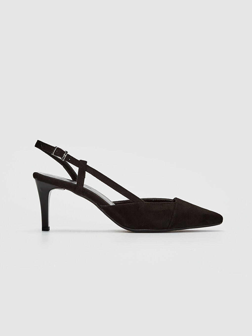 Siyah Kadın Sivri Burun Topuklu Ayakkabı-1