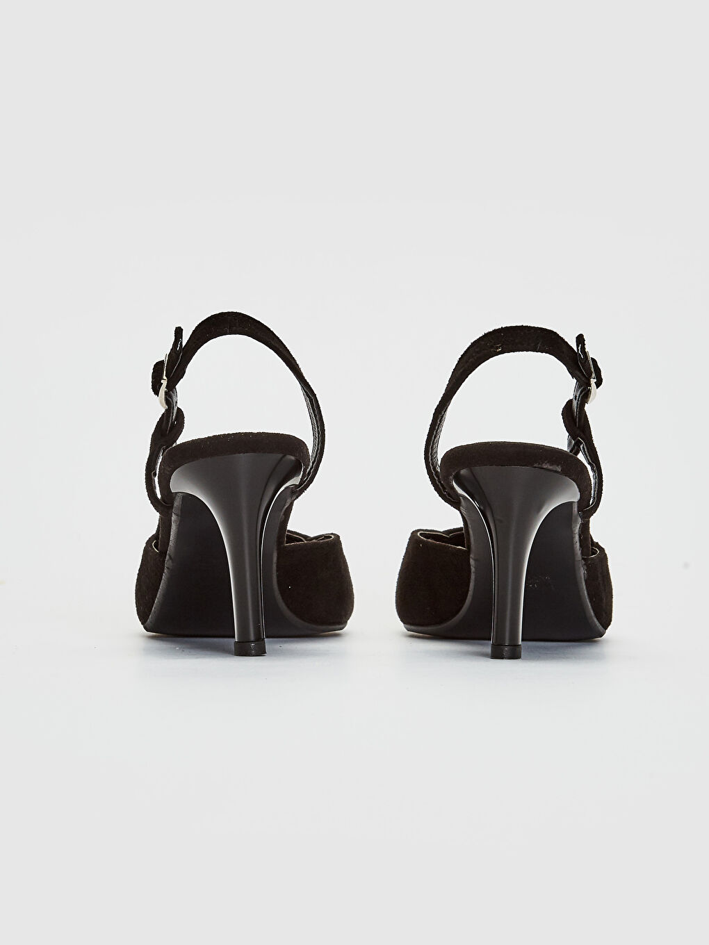 Siyah Kadın Sivri Burun Topuklu Ayakkabı-3