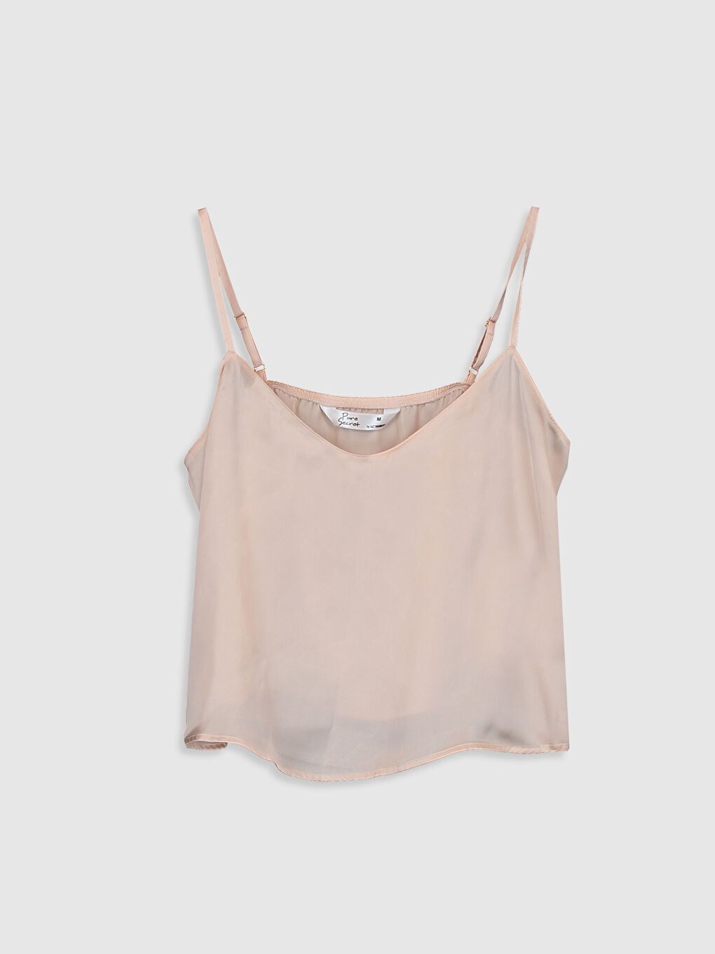 Pembe V Yaka Askılı Kadın Saten Pijama Takım-3