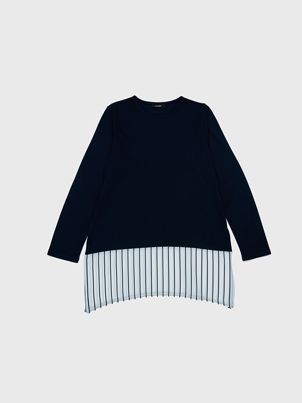 Crew Neck Striped Long Sleeve Women's T-Shirt-1