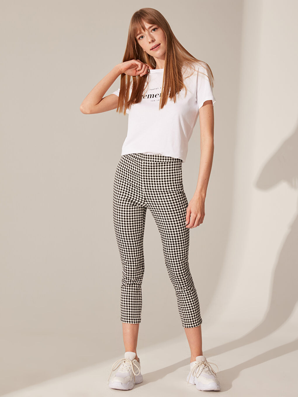 Plaid Women's Skinny Gabardine Capri-1