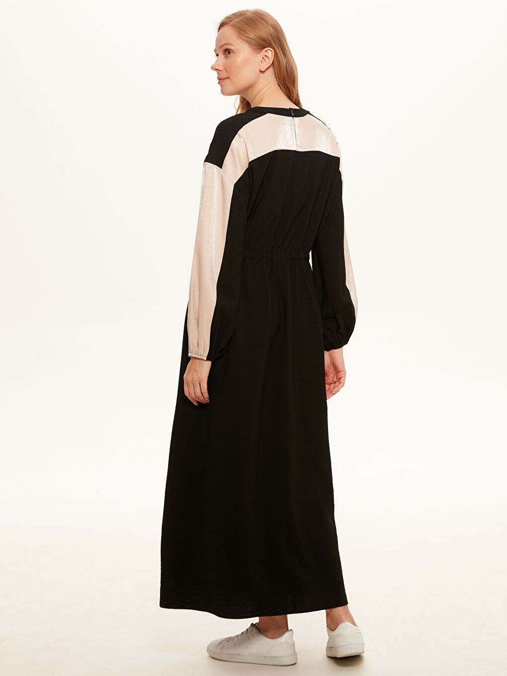 Siyah Uzun Kollu Kadın Elbise-4