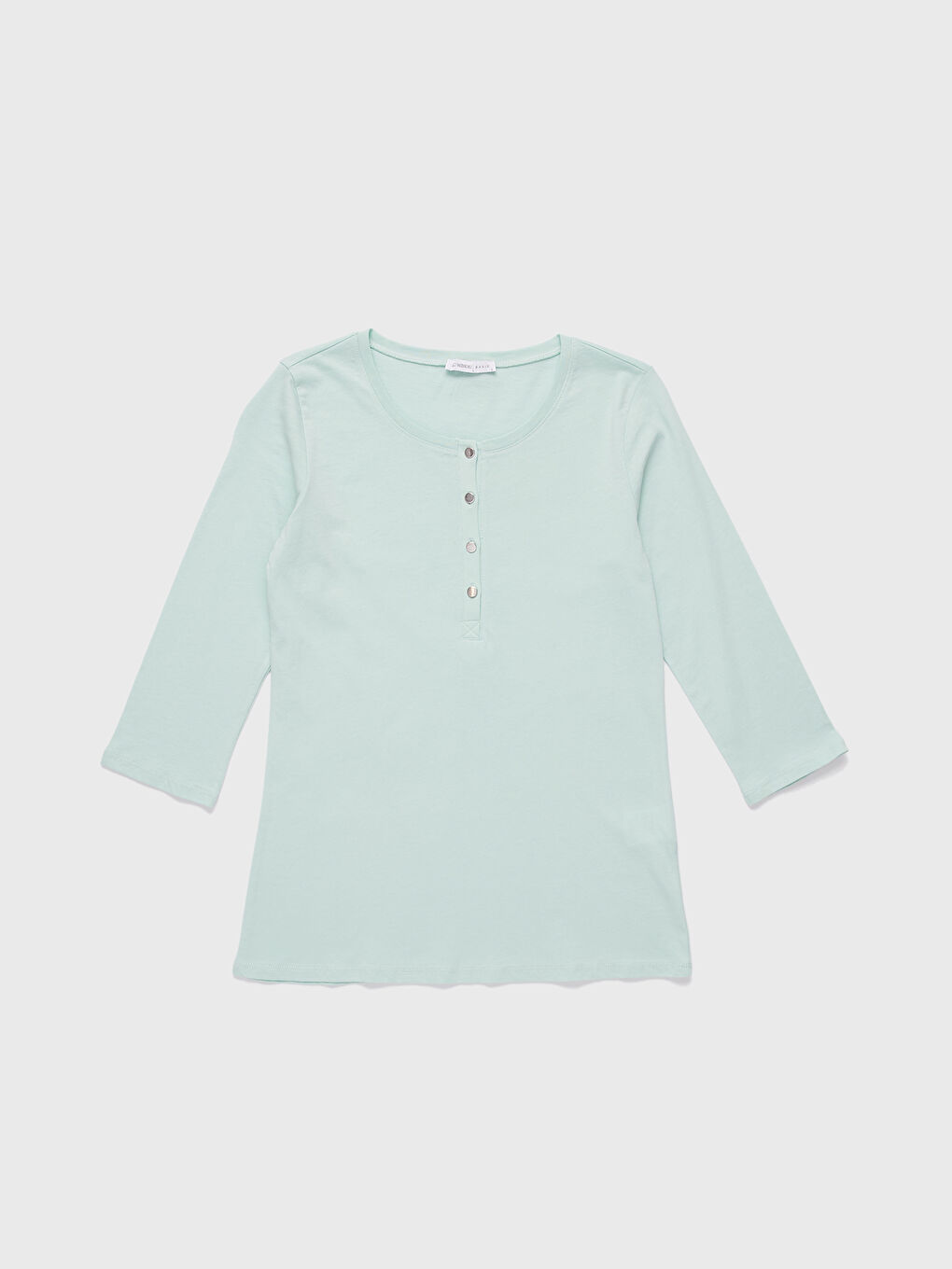 Yeşil U Yaka Kadın Tişört-1