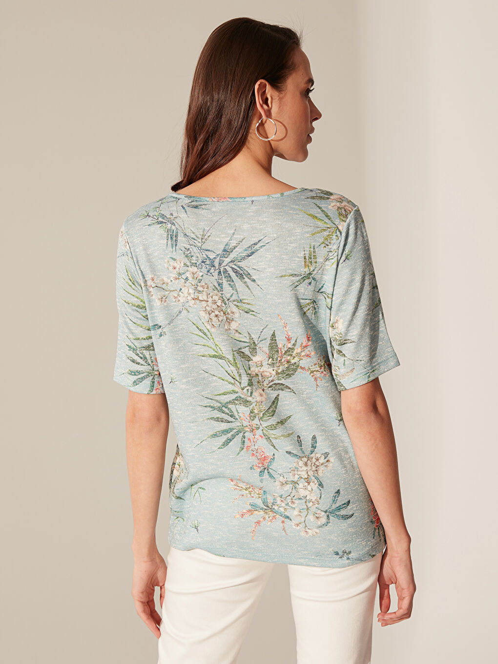 Crew Neck Printed Short Sleeve Women's T-Shirt-3