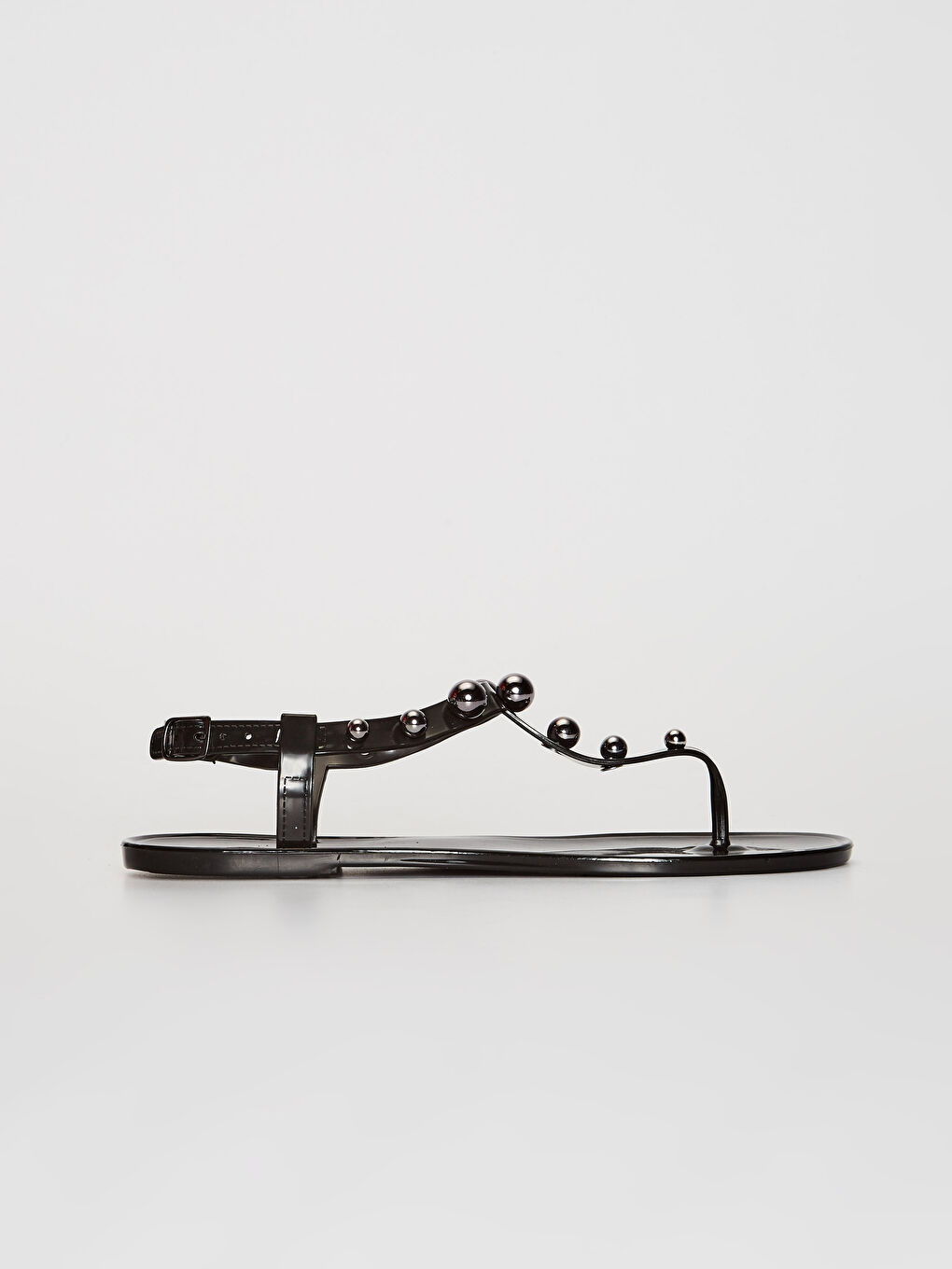 Siyah Kadın Boncuk Detaylı Sandalet