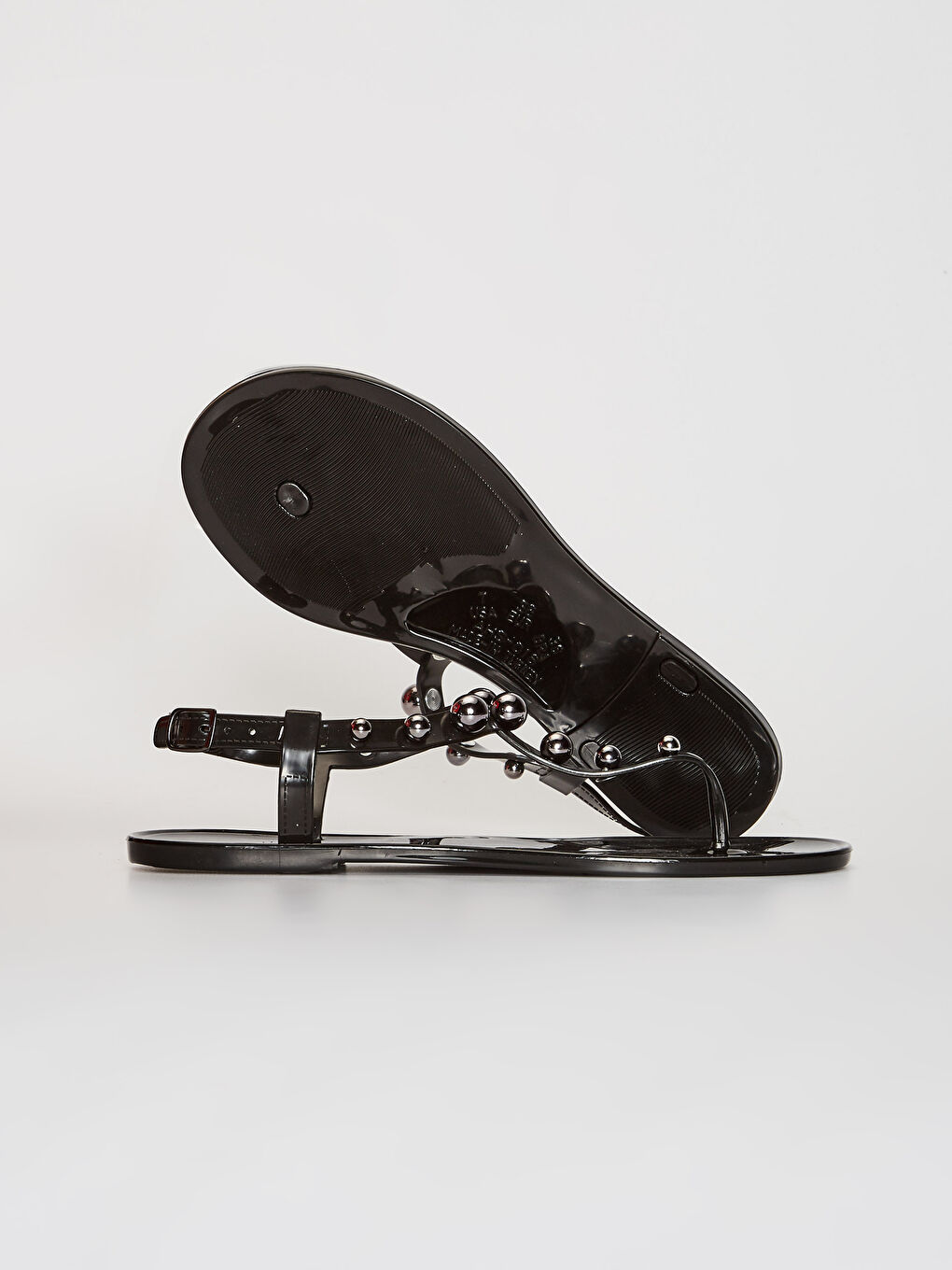 Siyah Kadın Boncuk Detaylı Sandalet-2