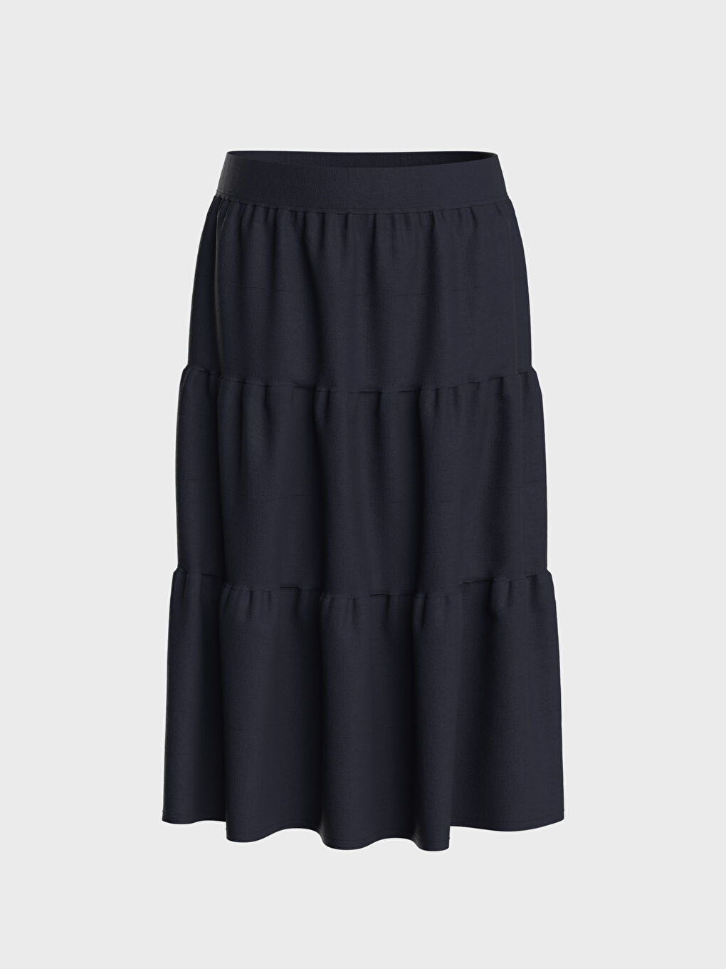 Lacivert Fırfır Detaylı Pamuklu Kadın Etek-1