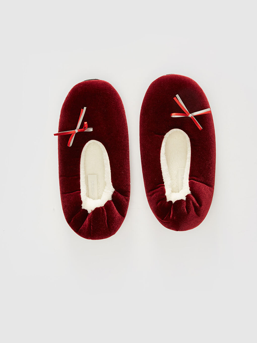 Bordo Kadın Fiyonk Detaylı  Ev Patiği  -2