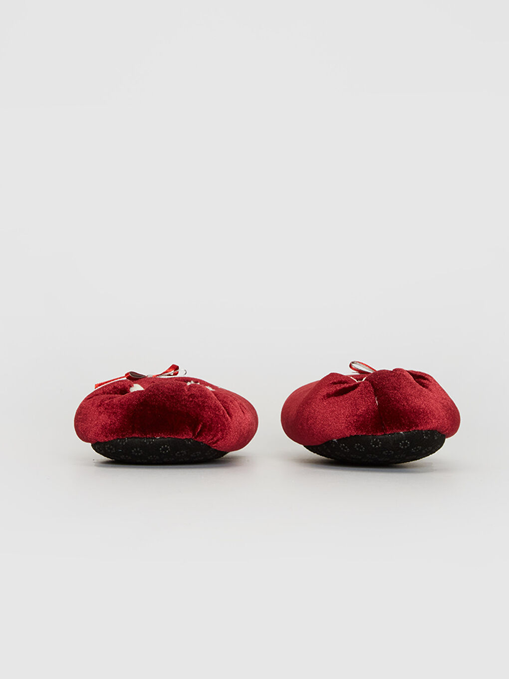 Bordo Kadın Fiyonk Detaylı  Ev Patiği  -4