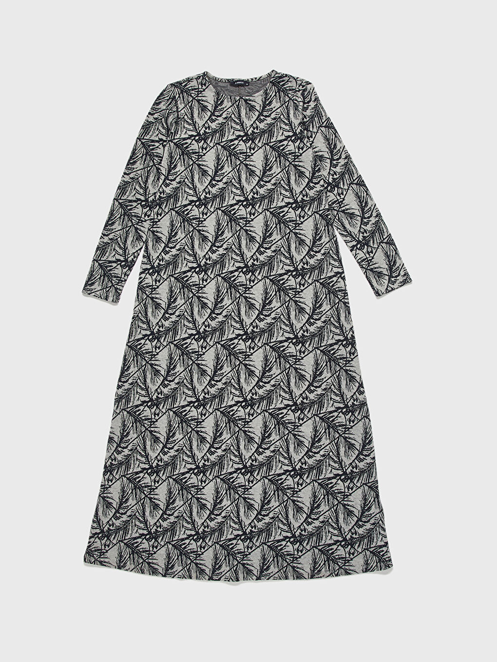 Lacivert Uzun Kollu Kadın Elbise-1