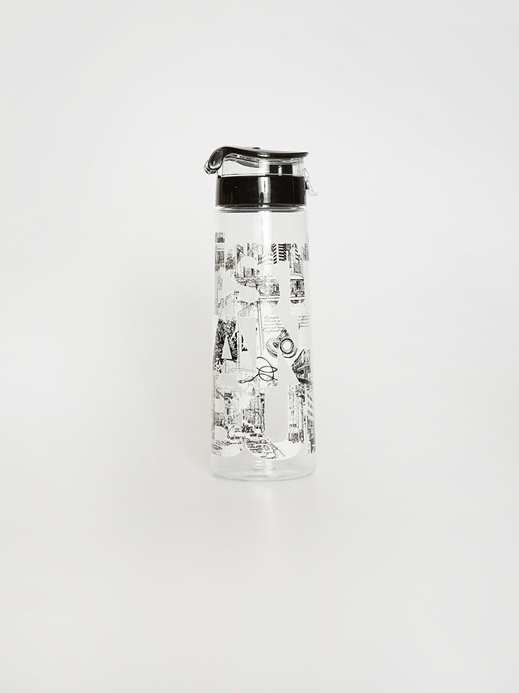 Beyaz İstanbul Baskılı Şeffaf Suluk