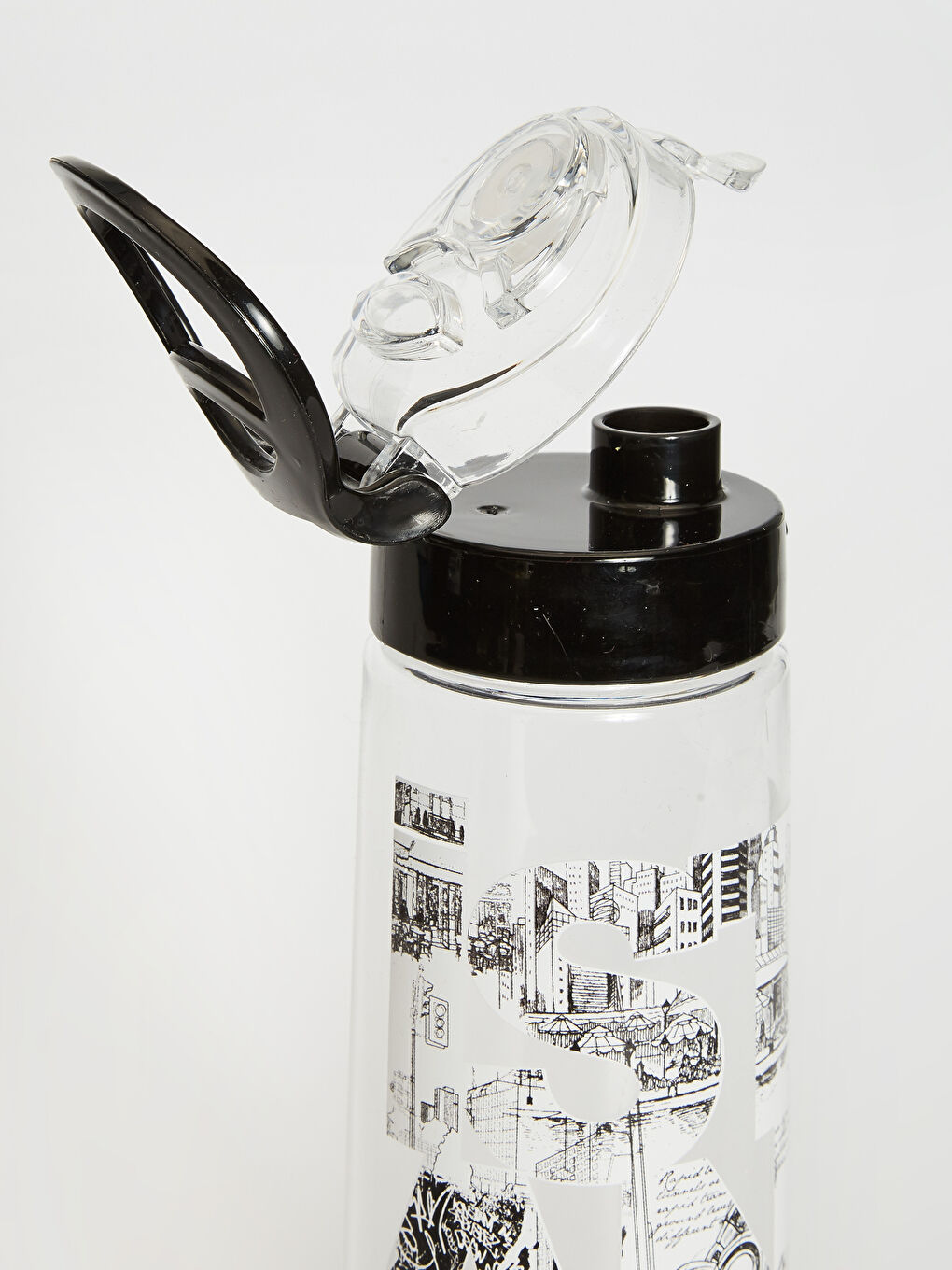 Beyaz İstanbul Baskılı Şeffaf Suluk-1