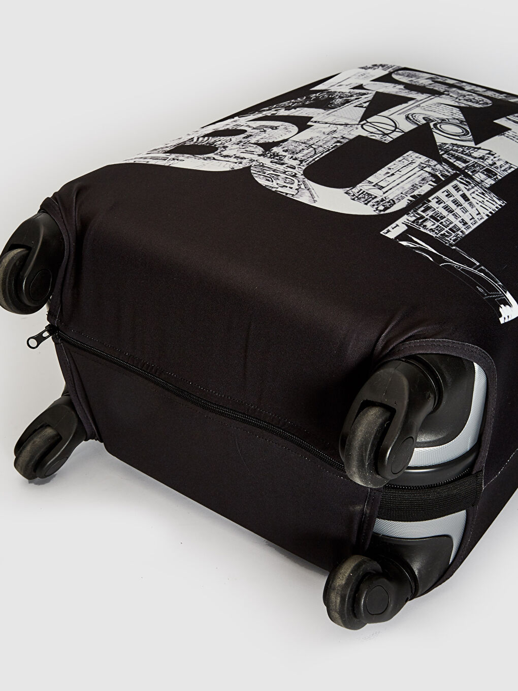 Beyaz İstanbul Baskılı Büyük Boy Valiz Kılıfı-3