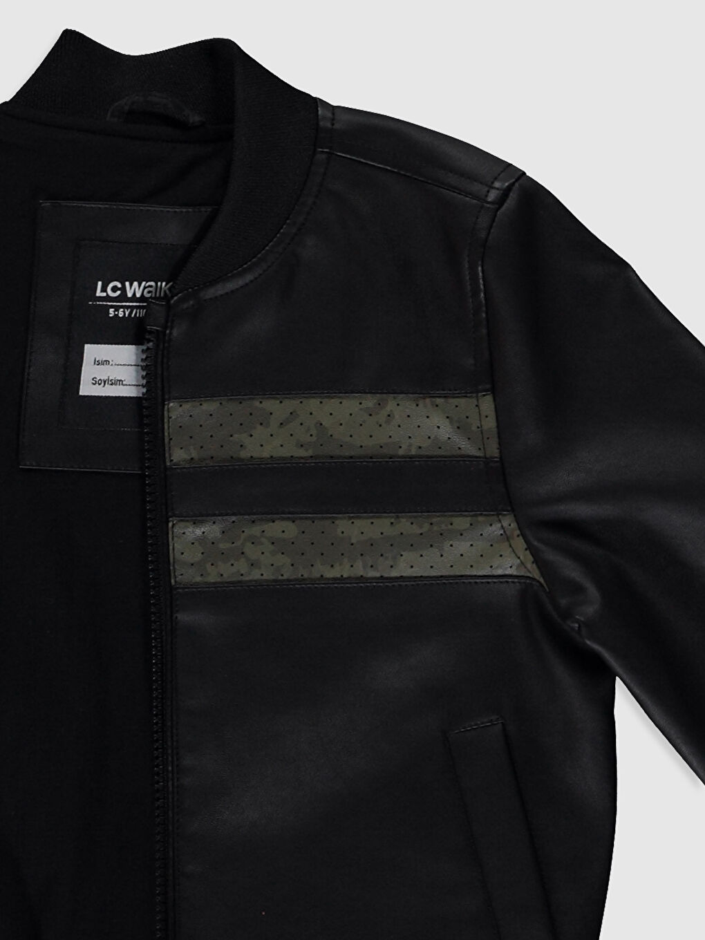 Siyah Deri Görünümlü Erkek Çocuk Ceket-2