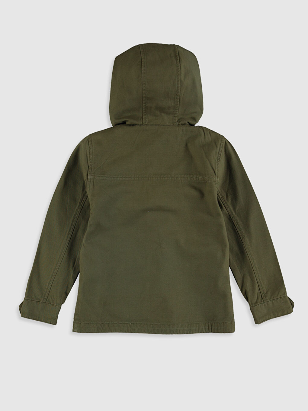 Yeşil Erkek Çocuk Kapüşonlu İnce Mont-1