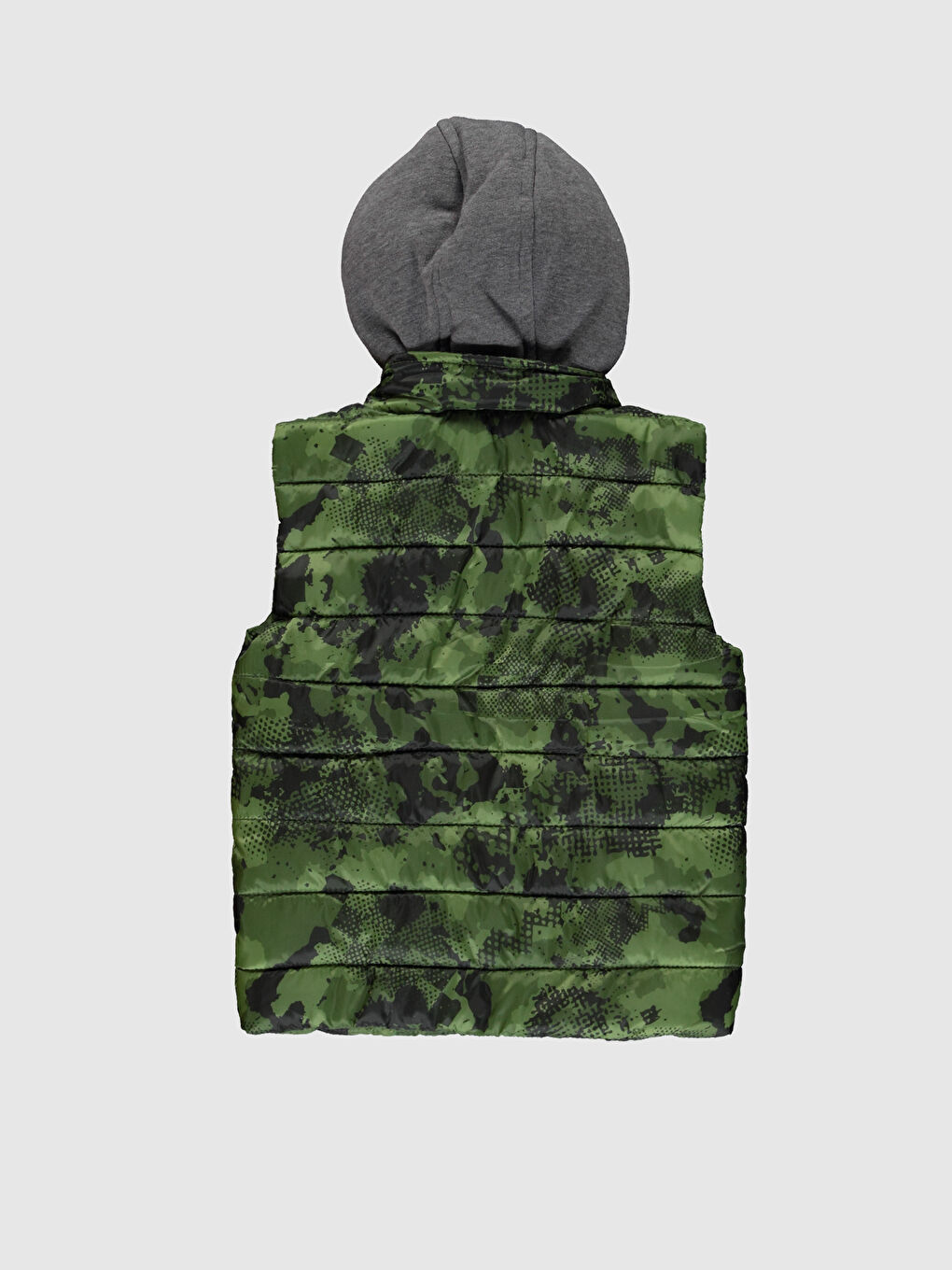 Haki Erkek Çocuk Kapüşonlu Şişme Yelek-1