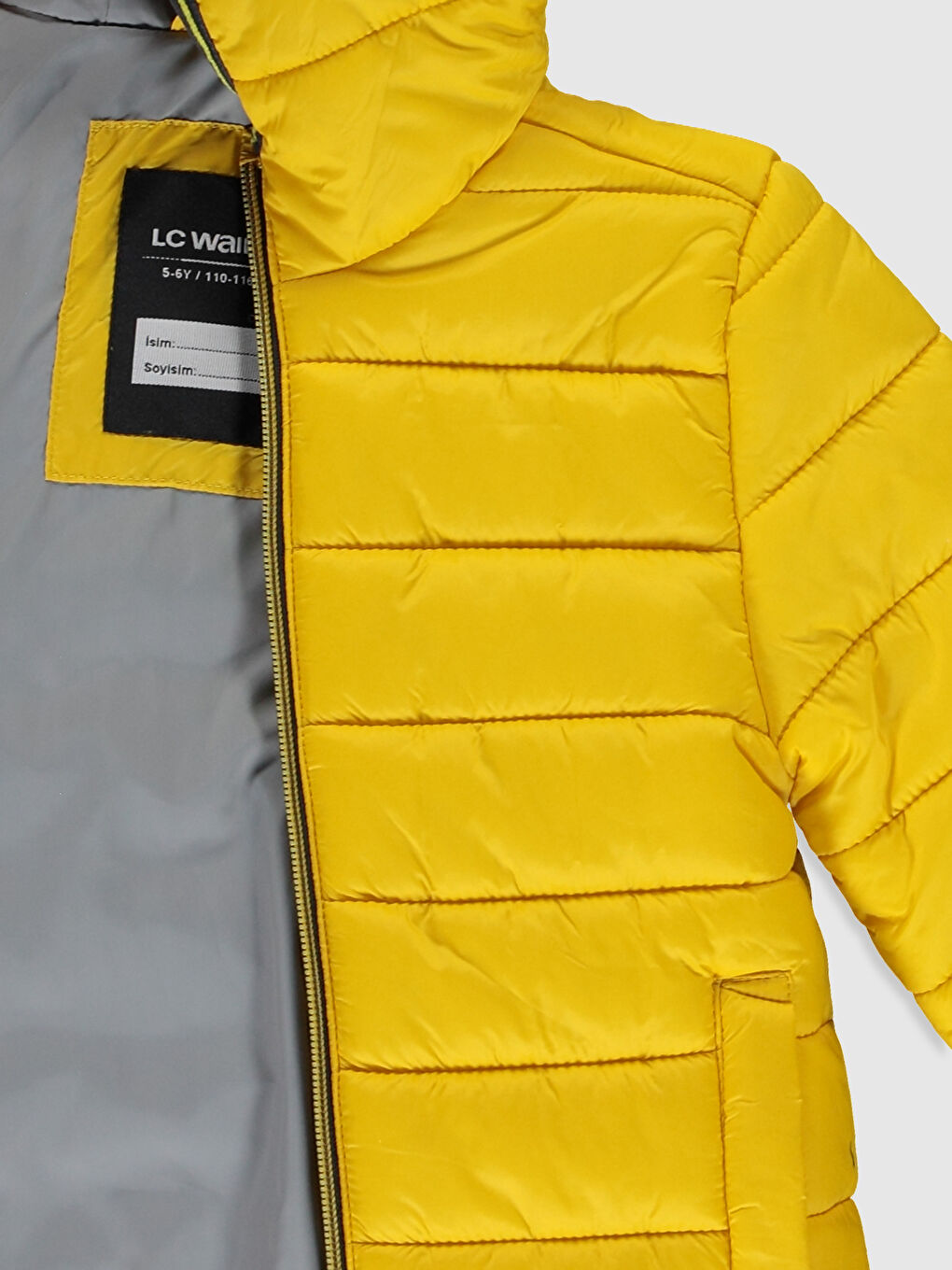 Sarı Kapüşonlu Erkek Çocuk Şişme Mont-2