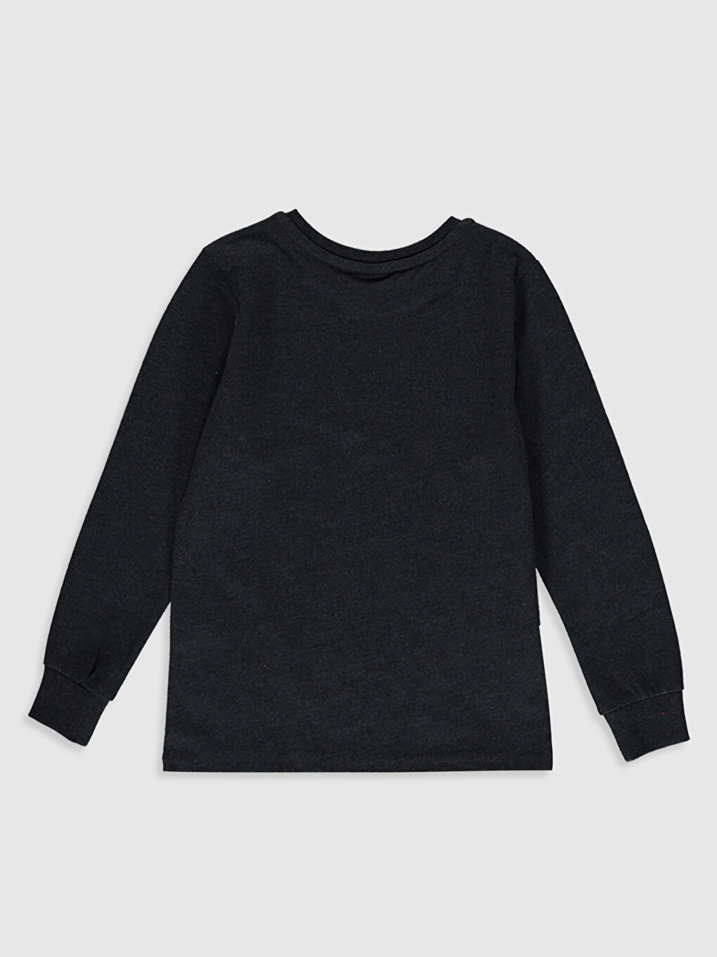 Antrasit Bisiklet Yaka Uzun Kollu Erkek Çocuk Tişört-1